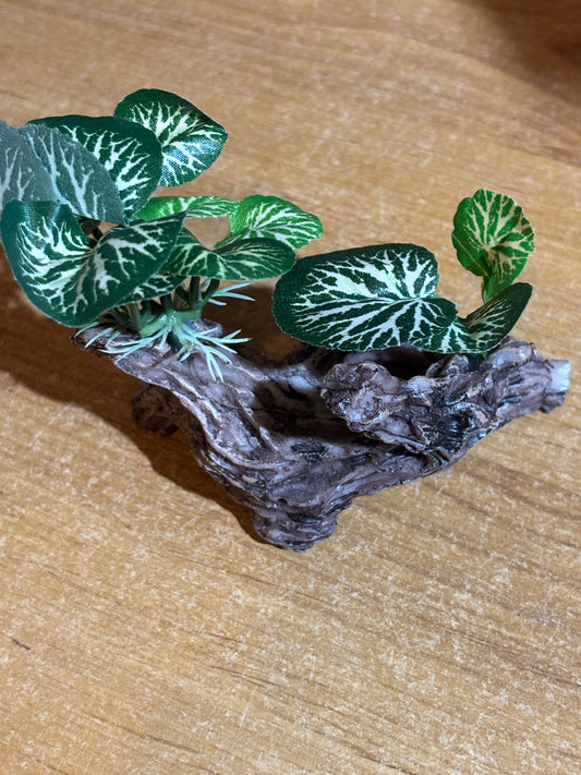Decor fake stick with fake plants for enclosures.