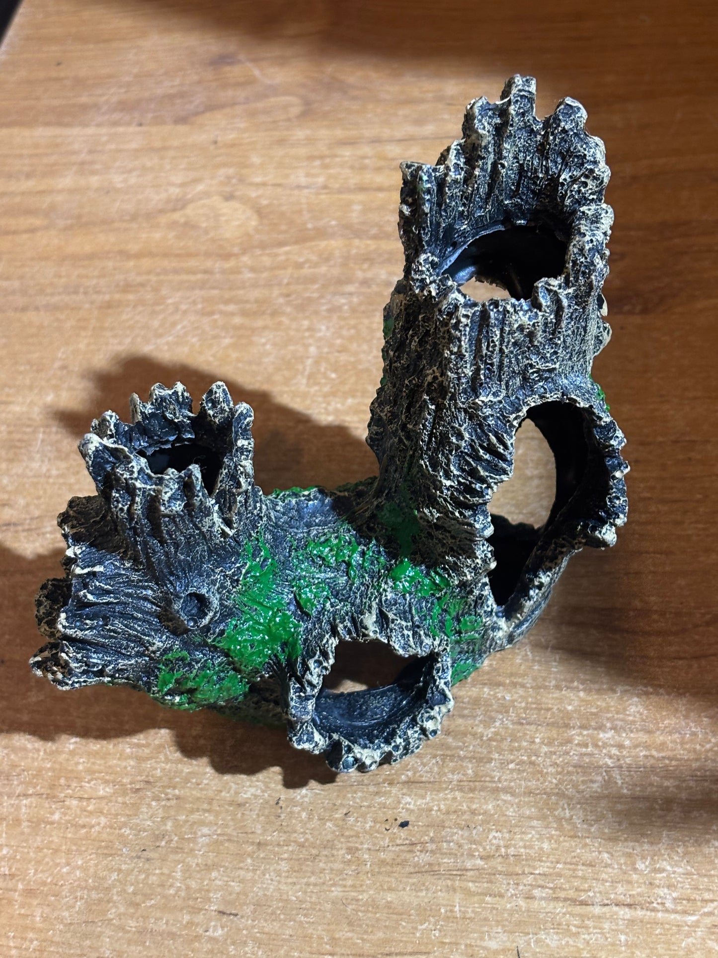 Fake rotten log for small juvenile tarantulas and curtain webs.