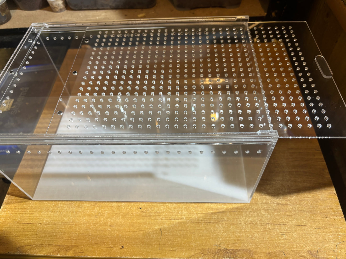 300 x 200 x 150mm top lid sliding door enclosure.