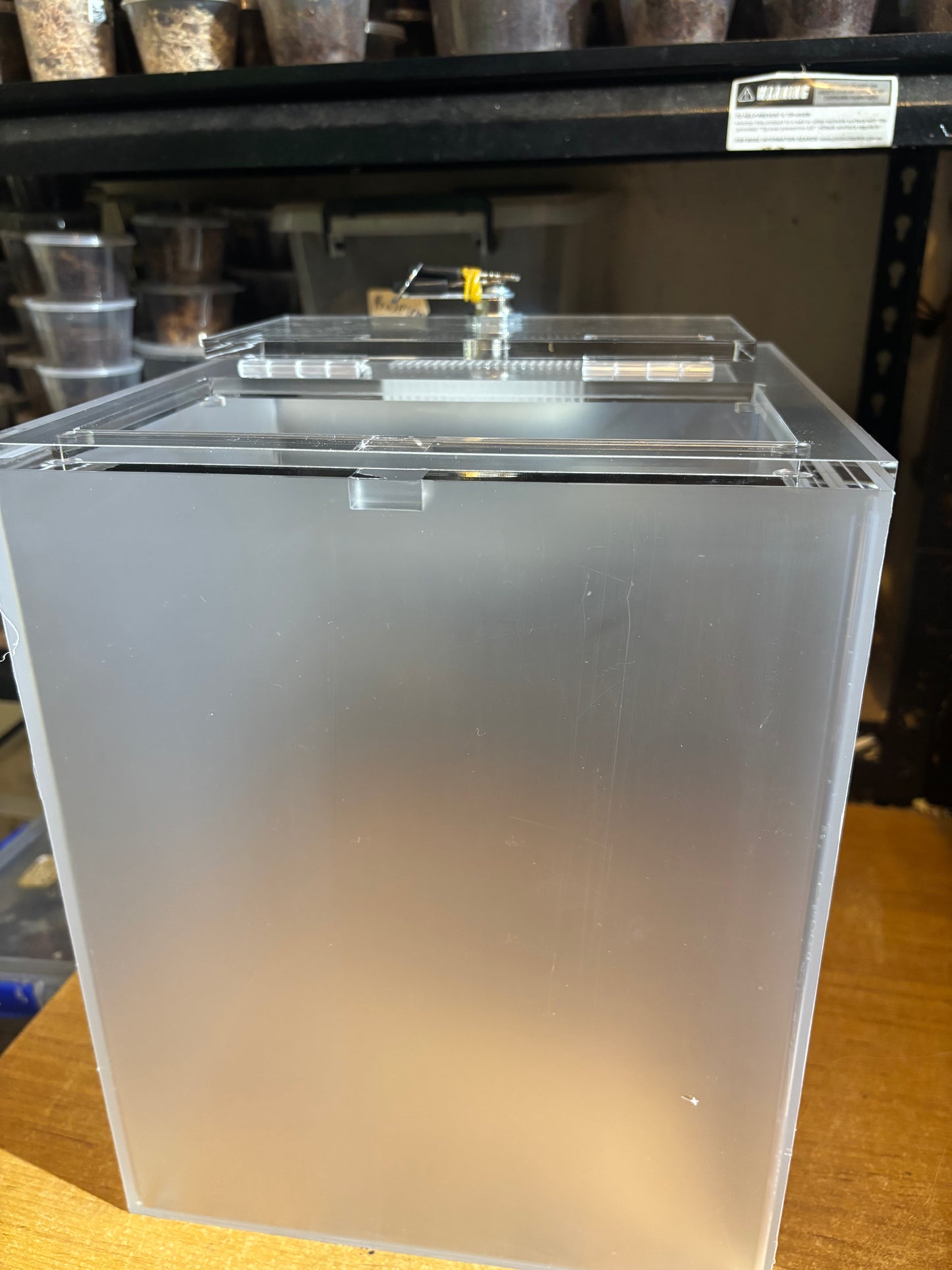 300x 240 x 240mm enclosure with key lock.