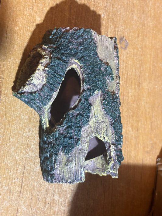 Fake log hide for tarantula slings and small juveniles and other species.